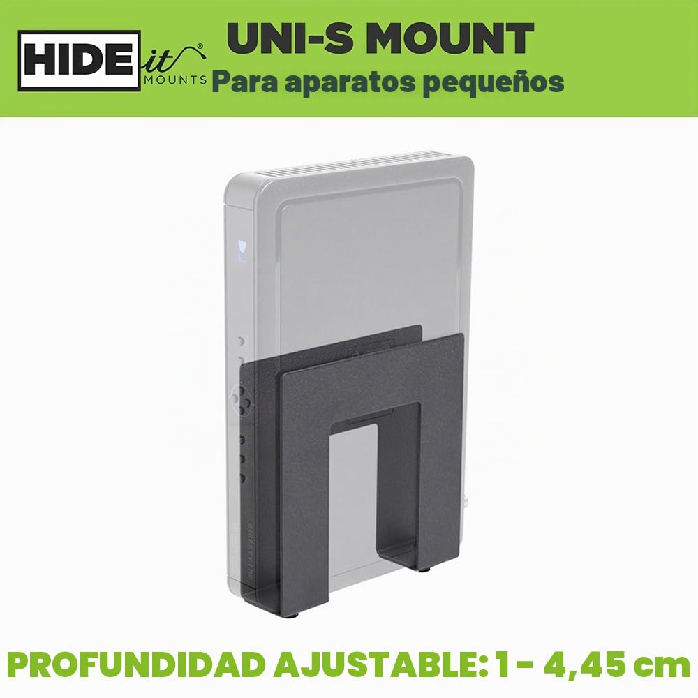 HideIt - Soportes universales Ajustables (tamaño pequeño), Color Negro