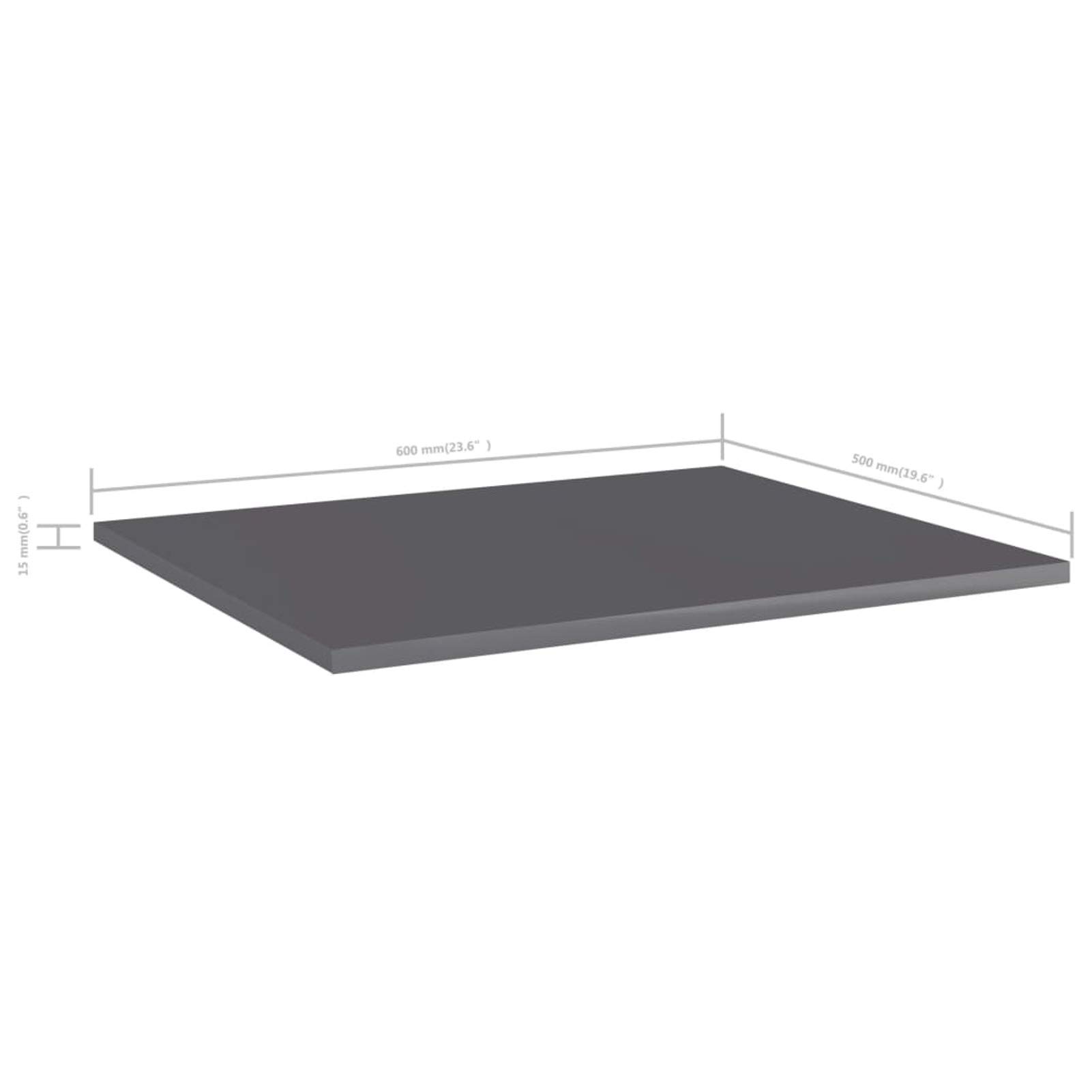 ZEYUAN Estantes estantería 8 uds, Estanteria Pared, Estanteria Baño, Balda Pared, Baldas Flotantes, Estante Cocina, Baldas Cocina, aglomerado Gris Brillo 60x50x1,5 cm