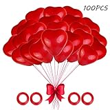 ★ Herz Luftballons, können die romantische Atmosphäre erhöhen, Ideal für Hochzeit, Verlobung und Valentinstag JGA Party Deko.