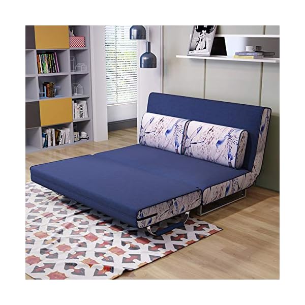 Simple Solid Wood Sofa Bed,Multifunctional Living Room Folding Double Sleeper Couch Sofa Convertible Bed,Breathable And Comfortable Fabric,Strong Load-Bearing,Washable - Image 5