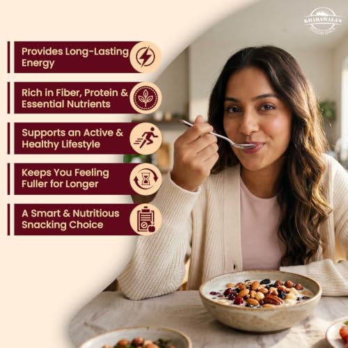 Image of KHARAWALA'S Breakfast Mix - Pack of 9 (200gm Each) | Fusion of Roasted Pumkin Seed, Almonds, Pecan Nuts, Hazelnut, Cranberry & Black raisins