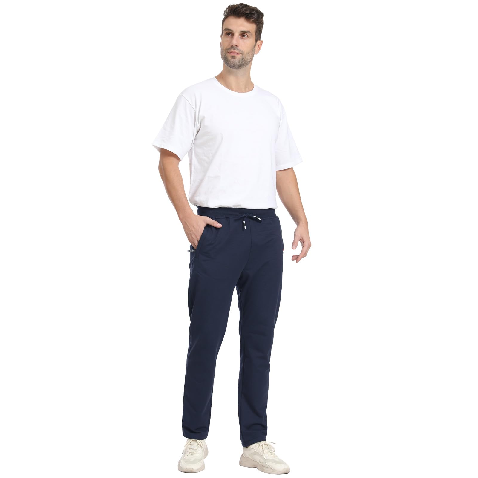 JustSun Jogginghose Herren Baumwolle Trainingshose Freizeithose mit Reißverschlusstaschen