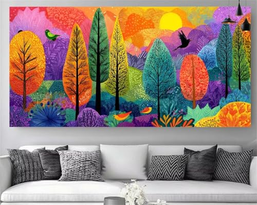 Broderie Diamant 5D Forêt 80x240cm : Loisir Créatif Adulte Toile Canevas