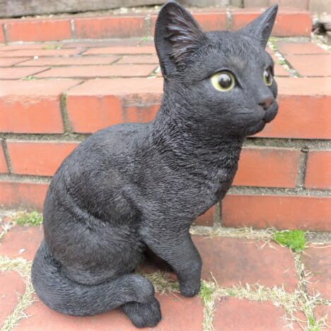 猫の置物 くろ猫 黒猫 N13445 キャット ガーデンオブジェ CAT 動物 オーナメント ネコ 雑貨 ガーデン オブジェ ガーデニング インテリ