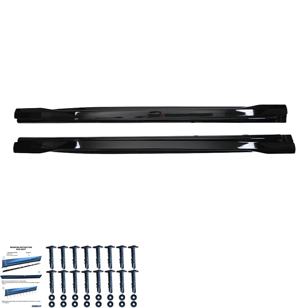Set minigonne laterali Oneway compatibili con Audi Q8 S-Line e SQ8 MK1 2018-2023 - Nero lucido