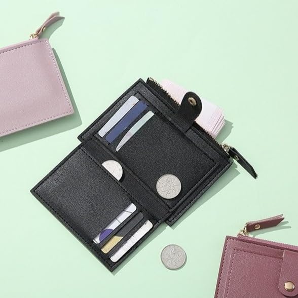 Small Wallet Women Small Slim PU Leather Fashion Compact Card Cash Laddies Wallet Credit Card Wallets for Women (Blue)3