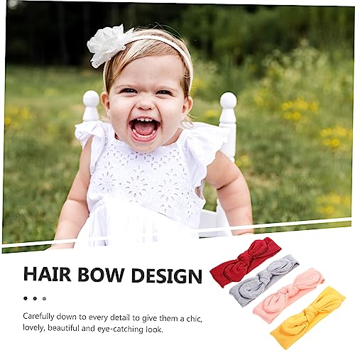 Abaodam 4 Unidades De Acessórios Para O Cabelo Faixa Elástica Laço De Cabelo Com Nó Tiaras Para Cria