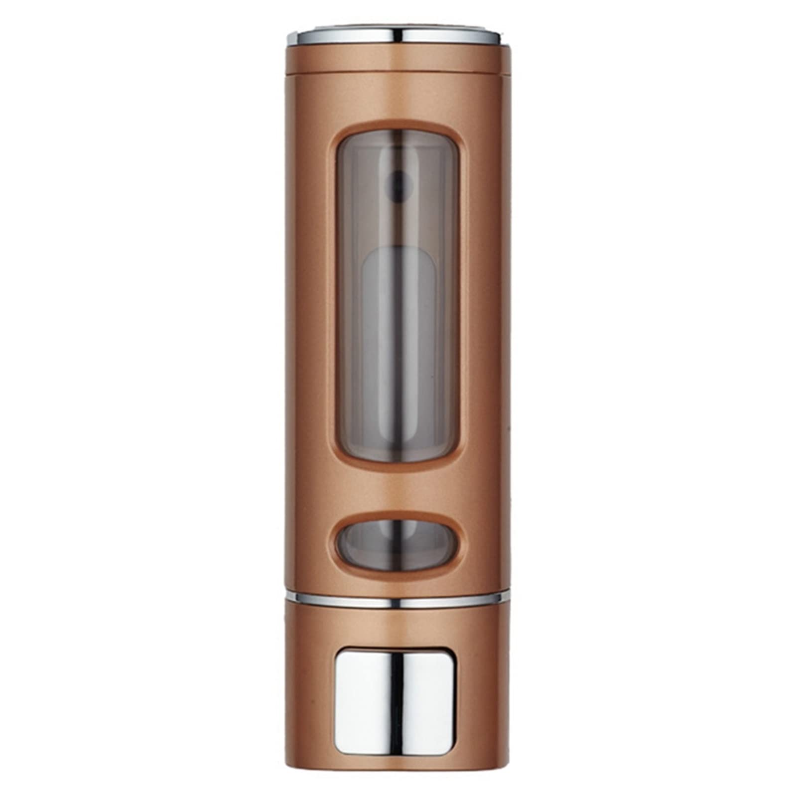 Dispensador de jabón líquido para ducha con montaje en pared en elegante acabado oro champán.