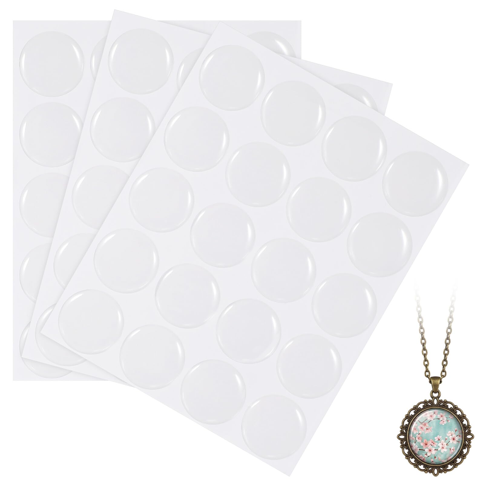 Autocollants époxy clair 25mm effet dôme 3D transparent pour cabochon et loisirs créatifs