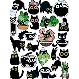 Anjulery 24 Pcs Black Cat Enamel Pins – Cute and Quirky Lapel Pins for Jackets, Backpacks & Hats – Gift for Friends & Collectors (Black Cat)