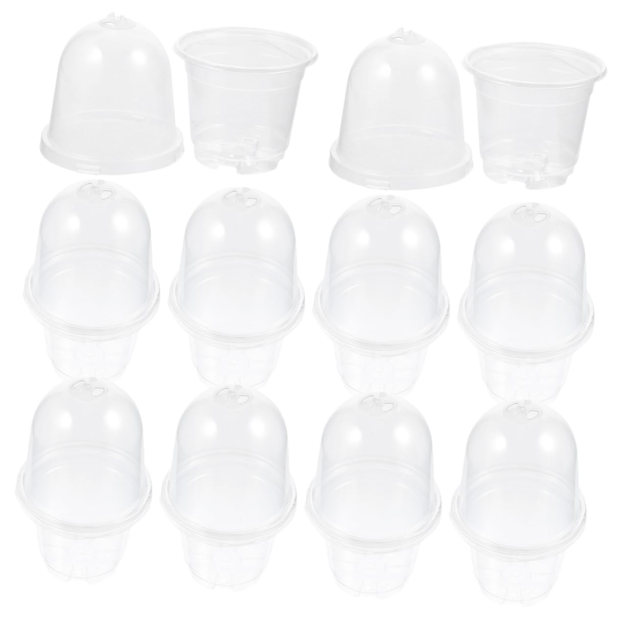Abaodam 5 Ensembles Pot de Semis Transparent Couvercle de Pots Plastique pour Plantes Potager Extérieur Durable Réutilisable pour Culture de Semences
