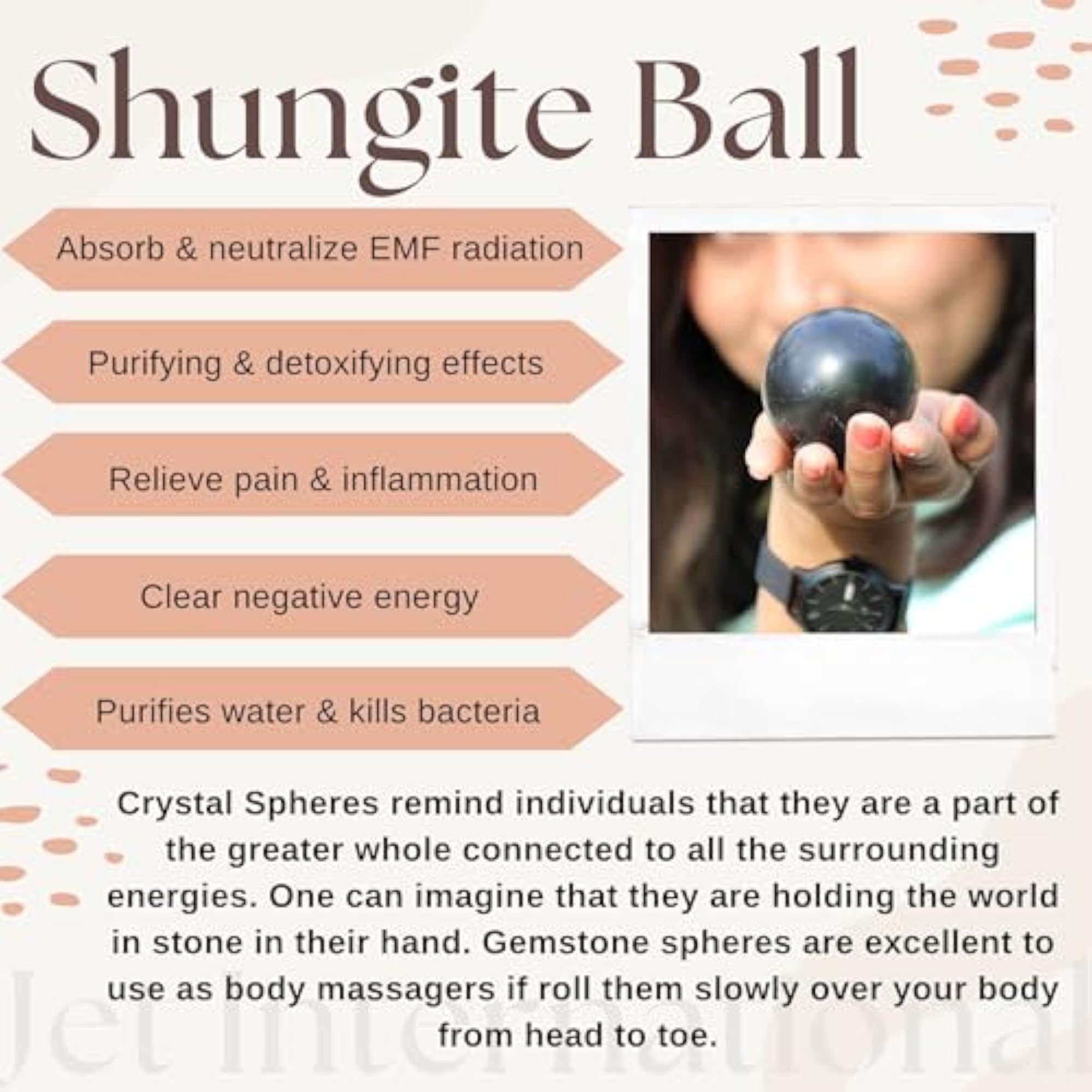 Shungite Ball Sphere Gemstone for Healing