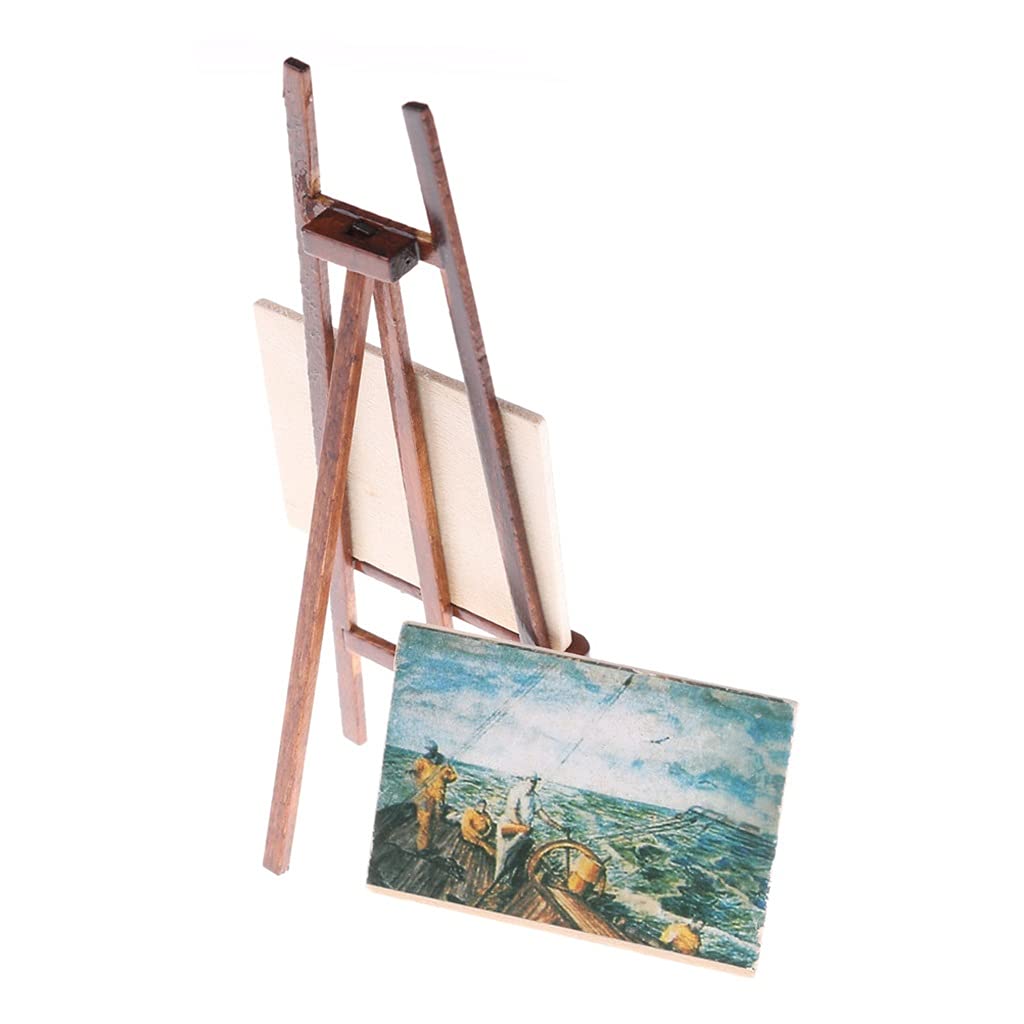 Juego de Caballete para Artista y 2 Pinturas de Madera, Mini Caballete para Artista, Tarjetero de Mesa de Madera para Boda, Soporte de exhibición, decoración