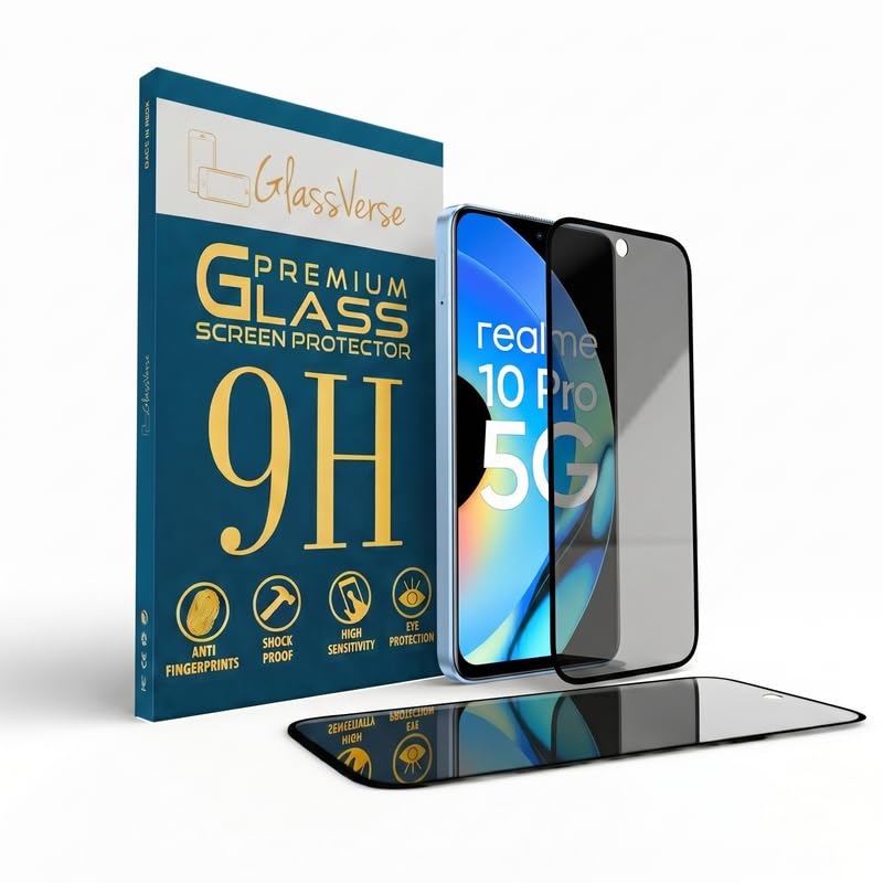 GlassVerse Ultra Privacy Tempered Glass For Realme 10 Pro 5G(Pack Of 1) With Free Installation Kit.(In-Screen Fingerprint Lock Will Not Work With The Privacy Guard Because Of It's Spy Coating)- 6.72 Inch-image-14