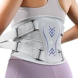 Fitomo Back Brace for Women Men, Slim Fit & Lightweight, Wear Under Clothes, Reinforced 3D Lumbar Support Pad, for Lower Back Pain Relief, Sciatica, Posture, Lifting, Size L