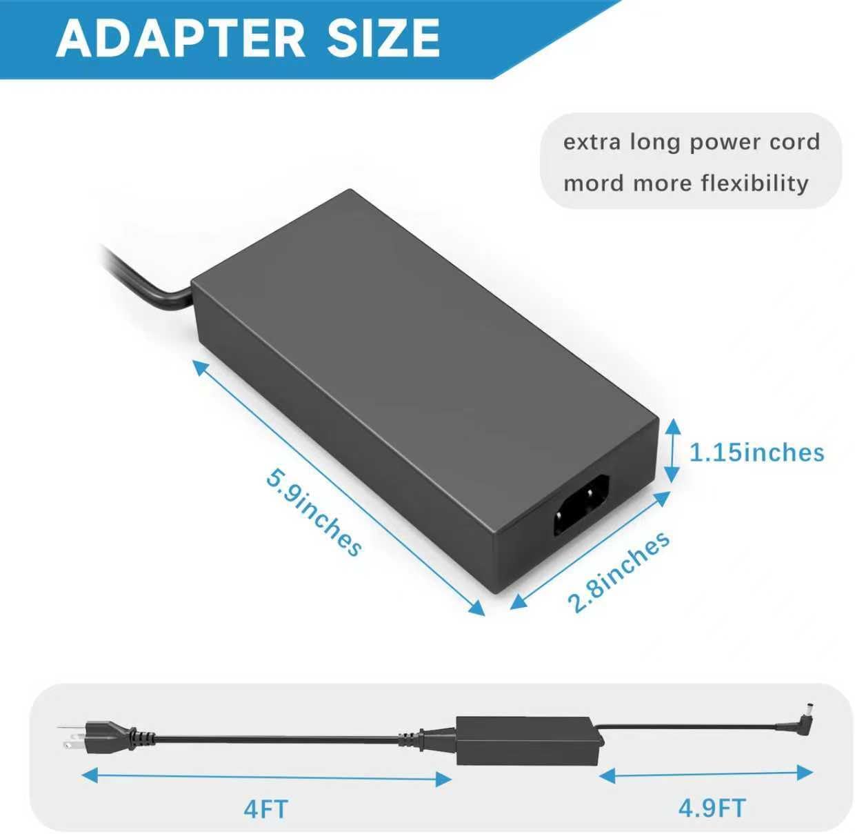 120W AC Adapter Compatible with ASUS ZenBook Pro 15 UX534FT, Flip 15 Q538EI Q547VF, VivoBook Pro 14 15 16X M7600 N7600 20V 6A 4.5mm x 3.0mm Connector (Small Tip with Pin Inside)