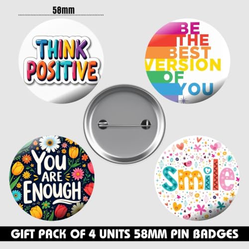 Image of Motivational Pins Badges 58mm Size | Round Button Badges | Inspirational Quotes | Return Gift | Event Badges | Kids Badges | Women brooches | Perfect for Backpacks