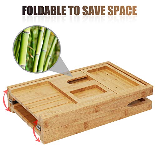 Olebes OB-US-BT-FD Bamboo Bathtub Caddy Tray thumb #3