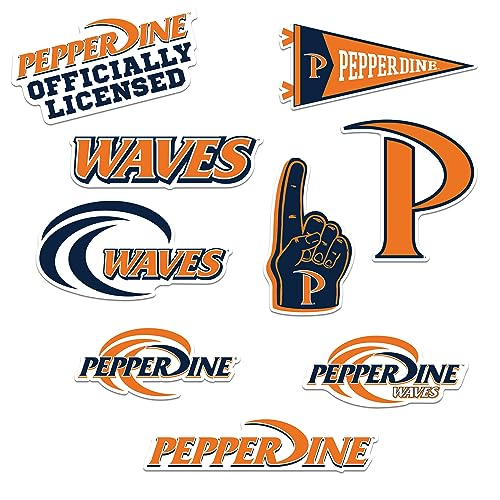 Image of Pepperdine University 8ct Vinyl Large Deluxe Stickers Variety Pack - Laptop, Water Bottle, Scrapbooking, Tablet, Skateboard, Indoor /Outdoor - Set of 8