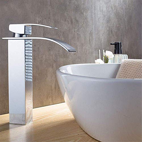 Robinet de lavabo cascade chromé mitigeur eau chaude et froide - 4