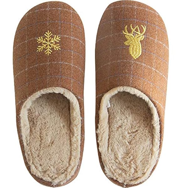 Home Cotton Slippers,Mute Plush Wool Warm Comfortable Fluffy Memory Foam Shoes Anti-Skid Rubber Sole Machine Washable Can Be Used by Both Men And Women,Blue,40~41 (Yellow 40~41)