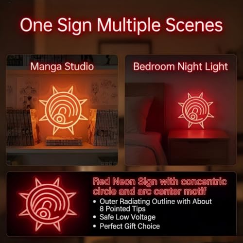 Image of Wasteland Cleaner Symbol Neon Sign - 33x33cm Red LED Wall Art, Graffiti Style inchTrash Hunter inch Emblem for Gamer Room, Manga Fan Decor, Anime Style Night Light