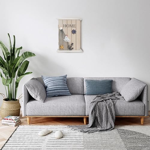 Miniatura 6 de Xrvrile Caja Para Llaves Madera, Portallaves De Pared, Caja De Llaves Madera Con 6 Ganchos Metálicos Porta Llaves Entrada Casa, Organizador De Llaves, Estilo Marinero Mediterráneo Decoración