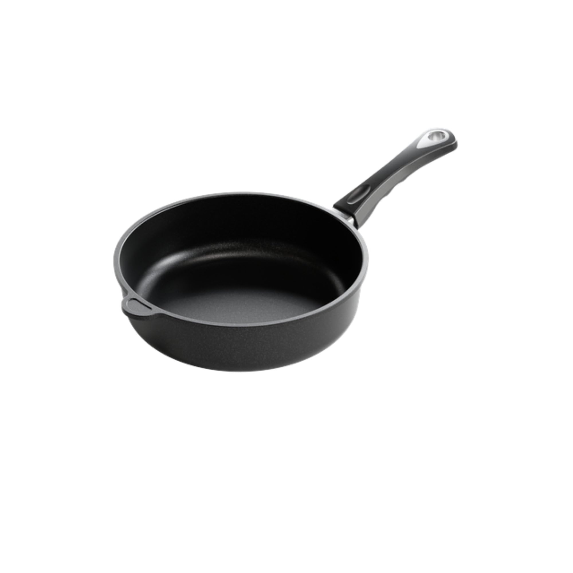 AMT Gastroguss Bratpfanne, 26 cm Ø, 7 cm hoch, Schmorpfanne, fester Stiel, nicht induktionsgeeignet, Lotan® Antihaft-Veredelung, Gusspfanne (Aluguss), AMZN-726