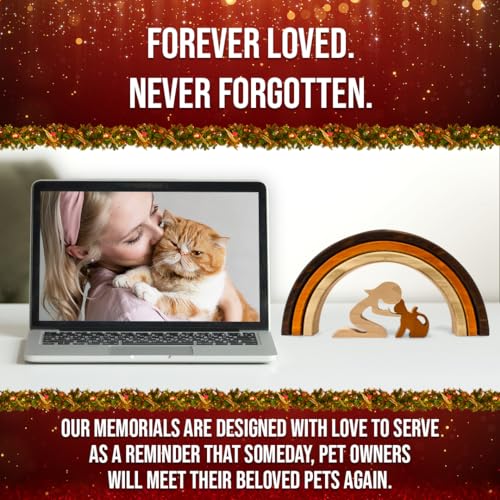 image for Capti Rainbow Bridge Cat Memorial Gifts - I'll Meet You at The Rainbow