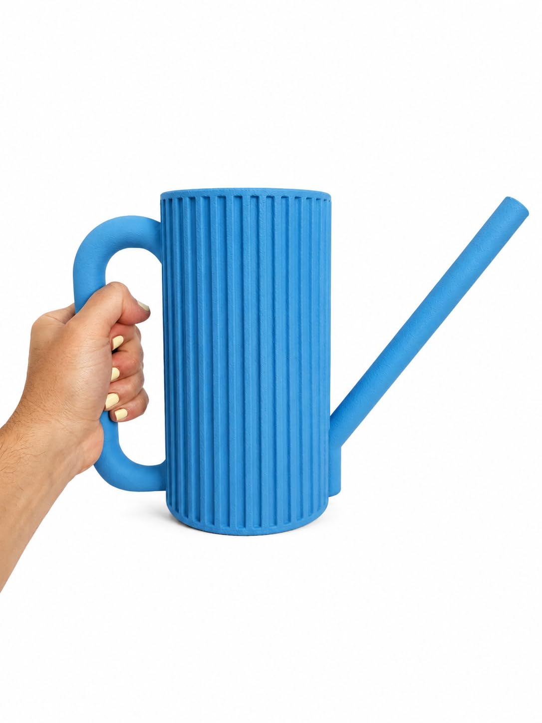 Indoor & Outdoor Watering Can 1L for Plants – Long Spout Precision Plant Watering Jug for Houseplants, Succulents, Flowers & Garden Pots – Modern Ribbed Durable Plastic Design (Light Blue) — image 1