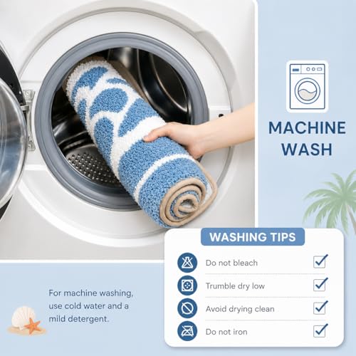 Image of Roseate Starfish Super Soft Anti Skid (40x60 cm) Super Absorbent Mats Microfibre 2000 GSM Mat for Bathroom /Bedroom /Kitchen /Door Mat /Floor Mat (Pack of 1)