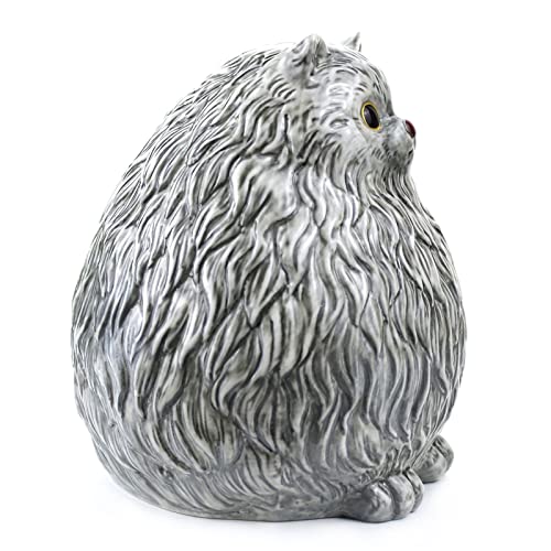 Image of Winsterch Ceramic Piggy Bank, Grey, Cute Cat Money Bank for Kids & Adults | 7.49 x 5.9 Inches, Large Capacity, Combines Educational and Decorative Functions, Saving Box Coin Bank Gift for Girls