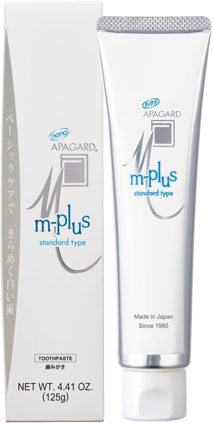 M-plus, Sangi's Nano-Hydroxyapatite Toothpaste for Naturally Whiter Teeth, No Fluoride, For family use, 125g / 4.4 oz, Mild Mint, Pack of 2