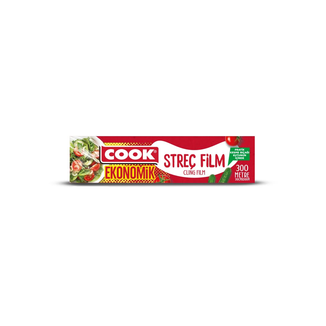 COOK EDT Streç Film PE Sarı 30cm x 300m, 1 adet