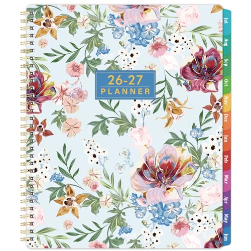 Planner 2026-2027 - 9 x 11 Planner Weekly and Monthly 2026-2027 JULY 2026 - JUNE 2027 Academic Calendar with Tabs Calendar 26-27 with Twin-Wire Binding Inner Pocket Premium Thick Paper - Blue