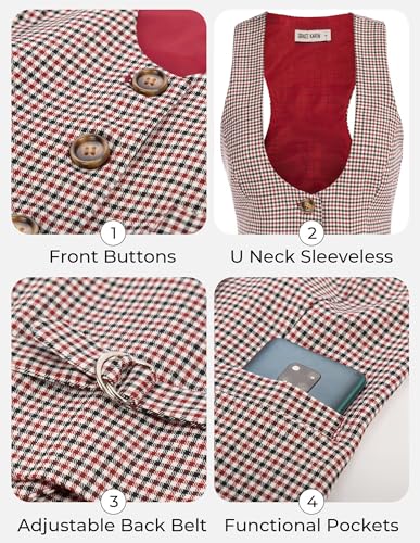 Image of GRACE KARIN Women's Suit Vest Top, Dressy Casual Sleeveless Button Waistcoat, Fromal Steampunk Blazer for Work Office