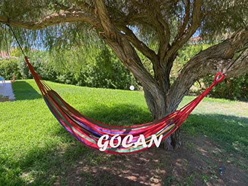 Gocan Brazilian Double Hammock 2 Person Extra Large 220X160Cm Total Length 330Cm Load 500Lb Canvas Cotton Hammock For Patio Porch Garden Backyard Lounging Outdoor And Indoor(Rainbow) Xxl #TOP5