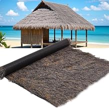 Artificial Thatch Straw Roof Roll, Fire-Resistant Synthetic Thatch Tiki Bar Hut,Maintenance-Free Fencing decking,Mexican Party Sunshade0.5 * 5m1.6 * 16.4ft