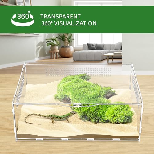 UCandy Micro Habitat Terrarium Enclosure, Jumping Spider Enclosure with Locking Latch for Small Tree Dwelling Reptiles,Tarantula, Amphibians, Spiders,Invertebrates (6x11x16 inch) - Thumbnail 5