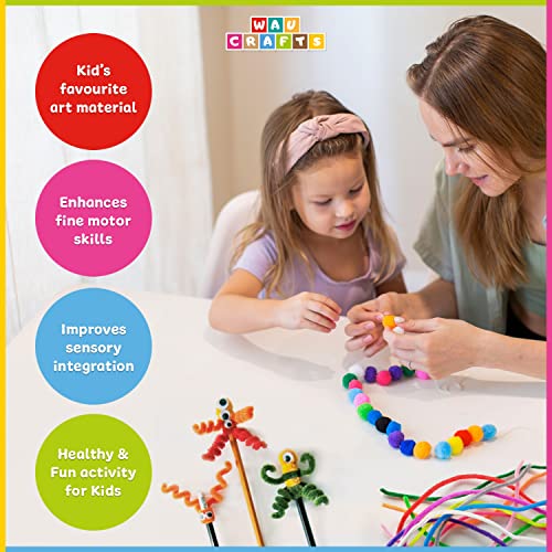 image for WAU CRAFTS WAU Craft Pom Pom Balls - 100pcs 1.5 inch Multicolored Larg