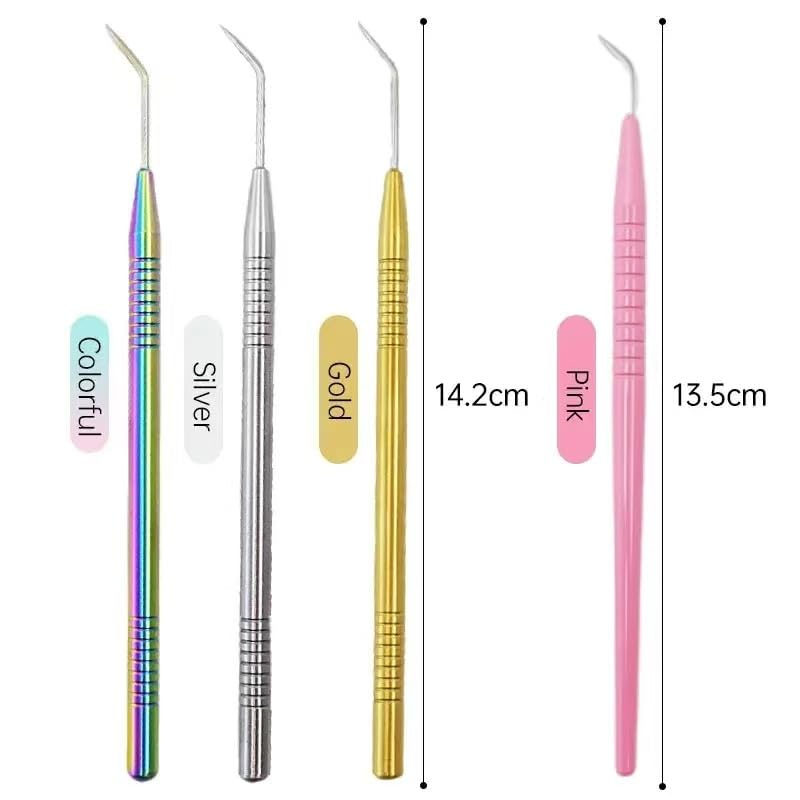 Eyelash Perm Wand Lifting Tools Beauty Lash Separating Grafting False Lashes Extension Metal Eyelash Pick Stick Lift Rods Supplies (Pink)
