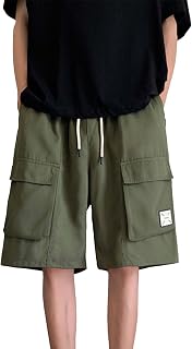 LindoMaker Shorts Men 5 Inch Inseam Bermuda Shorts Regular Fit Comfortable Hiking Shorts Athletic Running Shorts