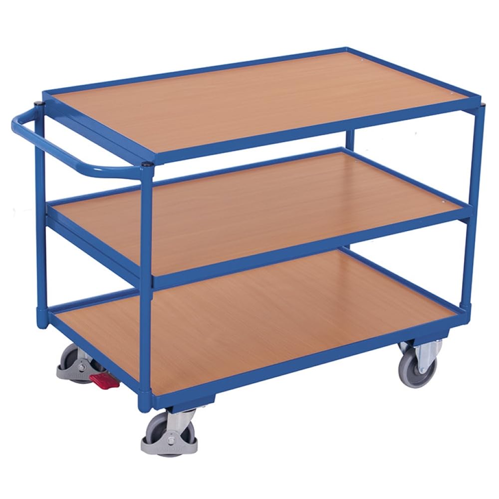 Tischwagen mit 3 Ladeflächen Traglast (kg): 250 Ladefläche: 985 x 590 mm RAL 5010 Enzianblau