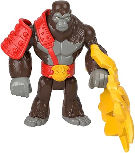 Fisher-Price Pieza de repuesto Imaginext Gorilla Fortress Playset – HML57 – GYX00 ~ Repuesto Posable Gorilla King con protector de brazo, funda de