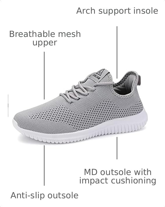 Image of VAMJAM Men's Running Shoes Ultra Lightweight Breathable Walking Shoes Non Slip Athletic Fashion Sneakers Mesh Workout Casual Sports Shoes