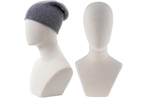 21-Inch Canvas Wig Head Mannequin for Stylish Hat, Jewelry, and Headscarf Displays