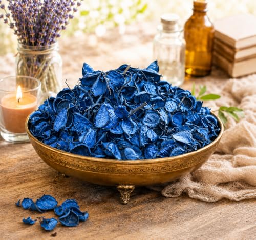 Image of Decorative Vanilla Scented Dried Flowers Home Fragrance Sachet of Petal Potpourri Bags (Blue, 250gm)