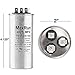 MAXRUN 40+5 MFD uf 370 or 440 Volt VAC Round Motor Dual Run Capacitor for AC Air Conditioner Condenser - 40/5 uf MFD 440V Straight Cool or Heat Pump - Will Run AC Motor and Fan - 1 Year Warranty