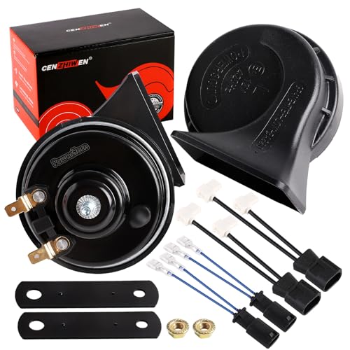 Car Horn loud 12v with 2+1 Pack Pigtail Converter ? Multifunction Loud High Low 2 Tone Auto Horn, Waterproof 130dB Electric Snails for Cars (Replacement for BMW)