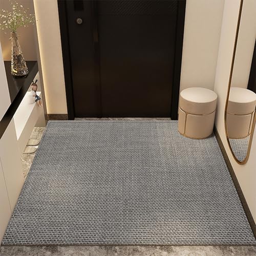 Felpudo de Entrada, Alfombra Antideslizante y Atrapapolvo, Alfombra Lavable, Alfombra para Puerta Interior y Exterior, Cocina, Pasillo, Puerta Trasera Delantera,Light Gray,100x100cm